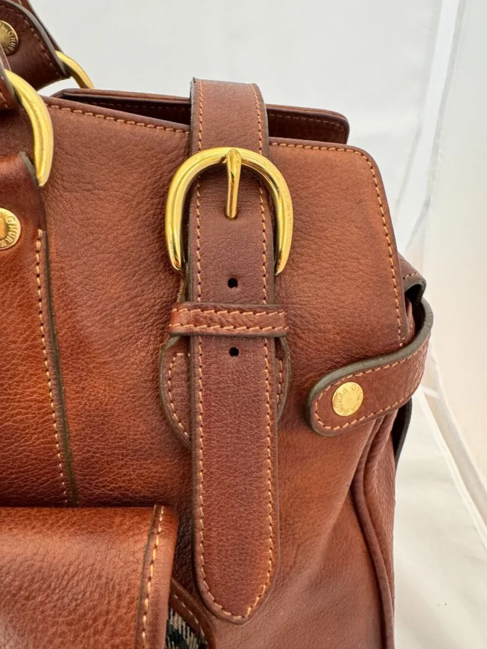 Ghurka Wellesley No. 249  Vintage Chestnut Leather Weekender Travel Bag